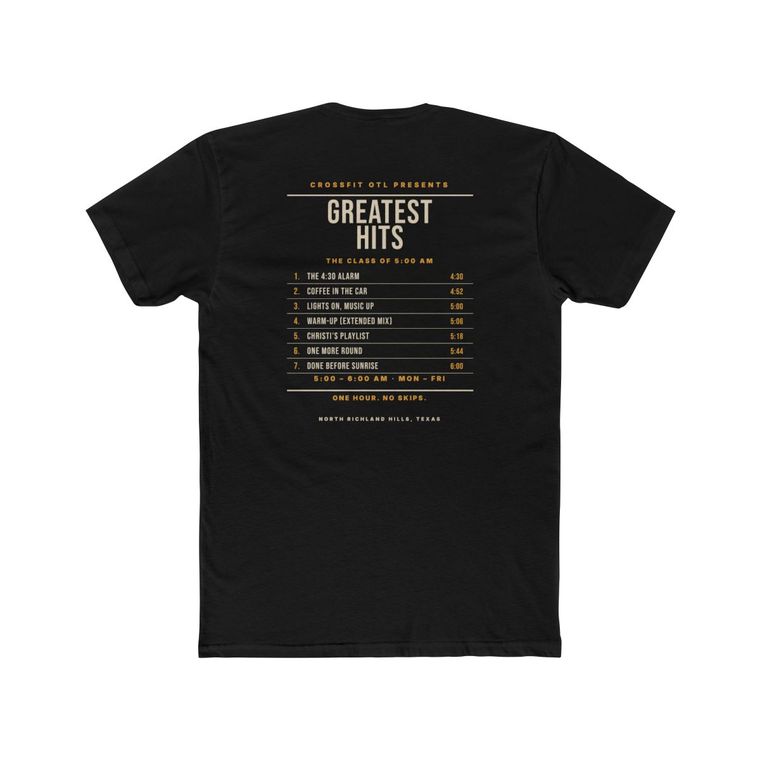 Greatest Hits (Track List) tee, back view