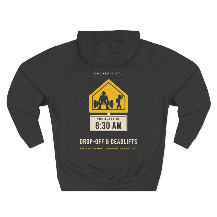 Drop-Off & Deadlifts hoodie, back view