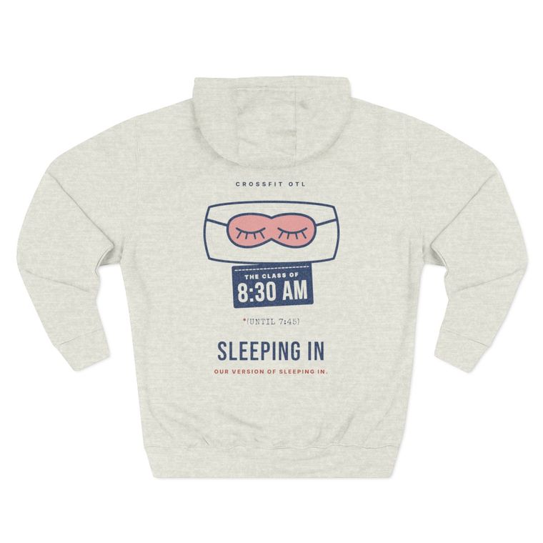 Sleeping In hoodie, back view