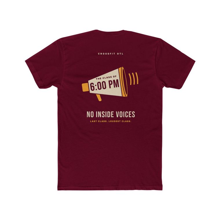 No Inside Voices tee, back view