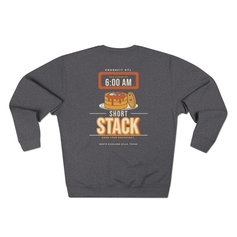 Short Stack crewneck, back view