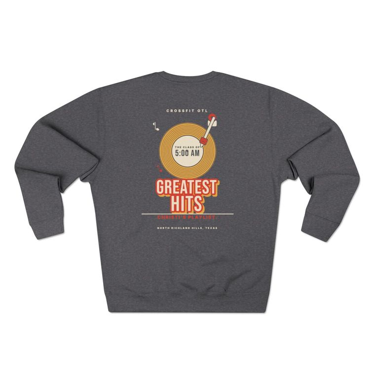 Greatest Hits (Record) crewneck, back view