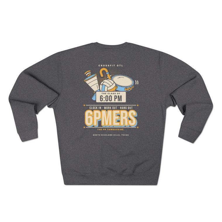 6PMers crewneck, back view