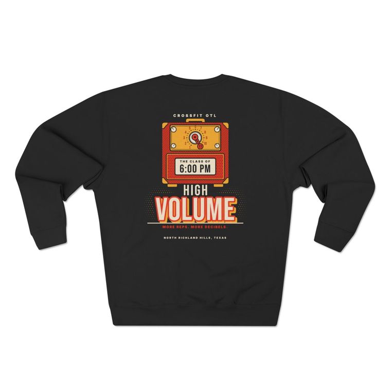 High Volume crewneck, back view