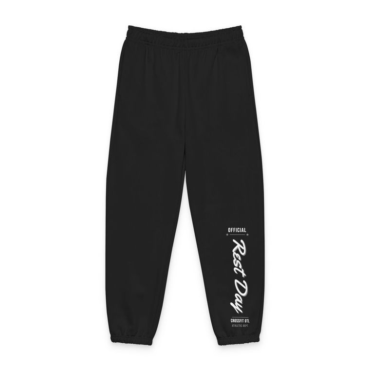 Official Rest Day sweatpants, front view